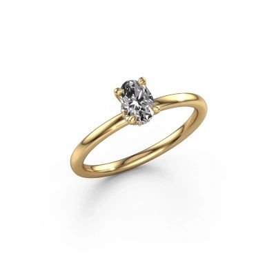 Engagement ring Crystal OVL 3 585 gold diamond 0.40 crt