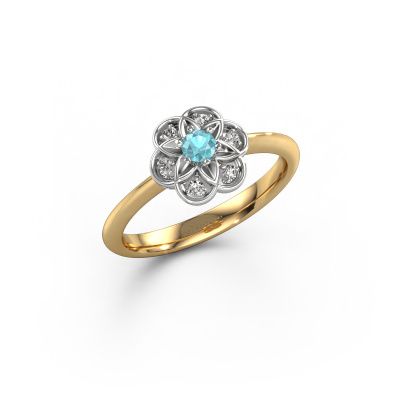 Ring Uma 585 Gold Blau Topas 3 mm