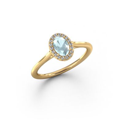 Engagement ring Seline ovl 1 585 gold aquamarine 6x4 mm