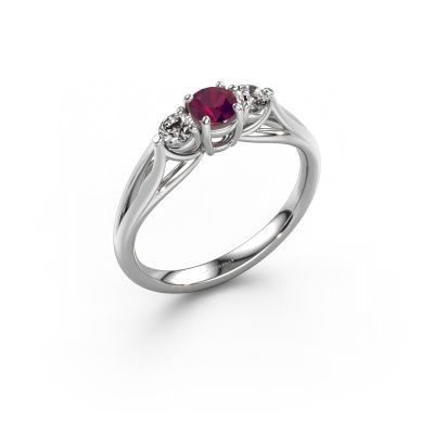 Engagement ring Amie RND 950 platinum rhodolite 4.2 mm