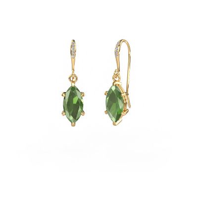 Pendants d'oreilles Laurie MRQ 2 585 or jaune vert tourmaline 10x5 mm