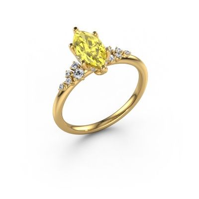 Engagement ring Emma MRQ 585 gold yellow lab grown diamond 10x5 mm