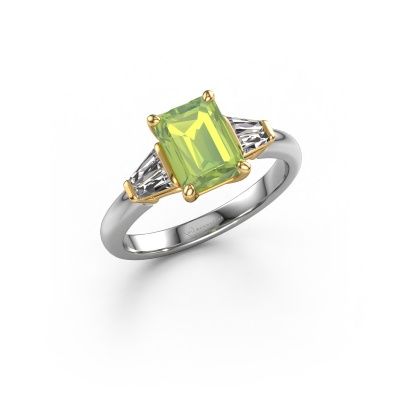 Engagement ring Kina EME 585 white gold peridot 8x6 mm