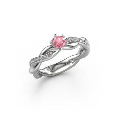 Engagement ring Page 950 platinum tourmaline pink 5.4 mm