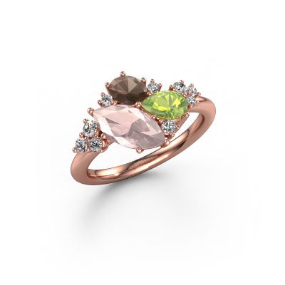 Ring Amanda 585 rose gold morganite champagne 10x5 mm