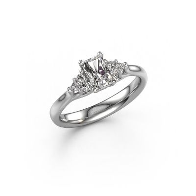 Verlovingsring Monika RAD 585 witgoud custom diamant 6x4 mm