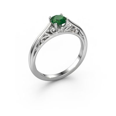 Engagement ring Shannon rnd 585 white gold emerald 5 mm
