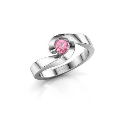 Ring Sheryl 950 platina roze saffier 4 mm