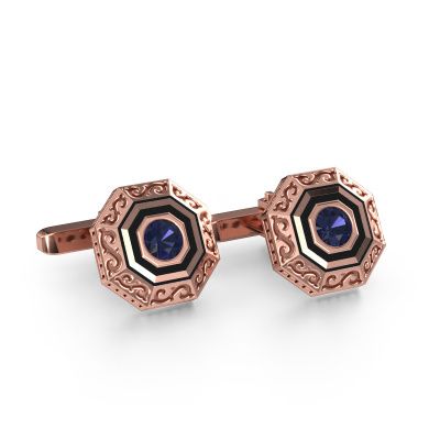 Cufflinks Dion 585 rose gold sapphire 5 mm