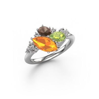 Ring Amanda 585 witgoud citrien 10x5 mm