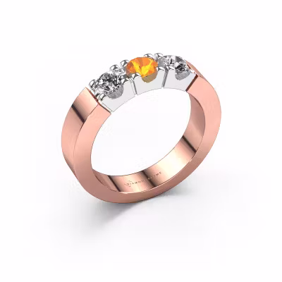 Ring Dana 3 585 rose gold citrin 4 mm