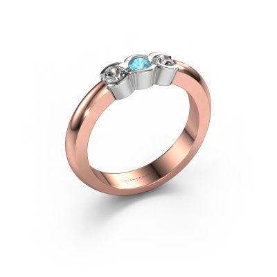 Ring Lotte 3 585 rose gold blue topaz 3 mm