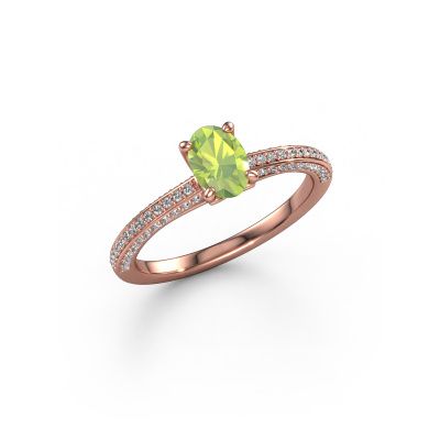 Verlobungsring Elenore ovl 585 Roségold Peridot 6.5x4.5 mm