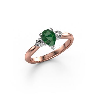 Engagement ring Lieselot PER 585 rose gold emerald 7x5 mm