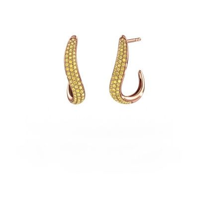 Boucles d'oreilles Dina 2 585 or rose saphir jaune 0.8 mm