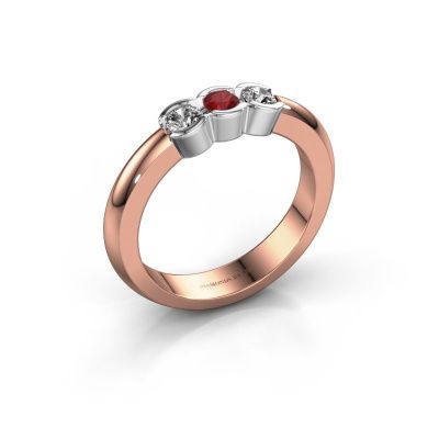 Ring Lotte 3 585 rose gold ruby 3 mm