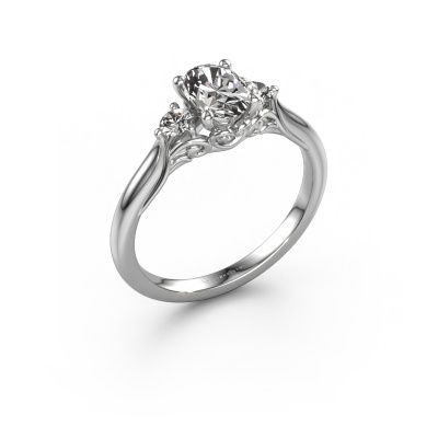 Engagement ring Laurian OVL 585 white gold diamond 0.72 crt