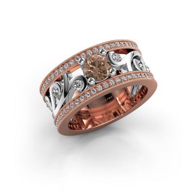 Ring Sanne 585 rosé goud bruine diamant 1.13 crt