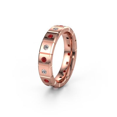 Bague de mariage WH2055L15DP 585 or rose rubis ±5x2.4 mm