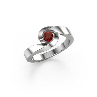 Ring Sheryl 585 witgoud granaat 4 mm