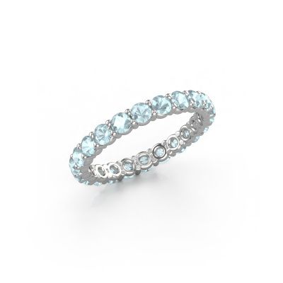Stackable ring Heddy rnd 2.7 585 white gold aquamarine 2.7 mm