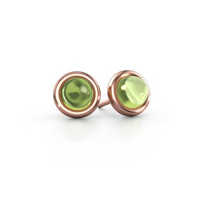 Stud earrings Jodi 585 rose gold peridot 4,5 mm