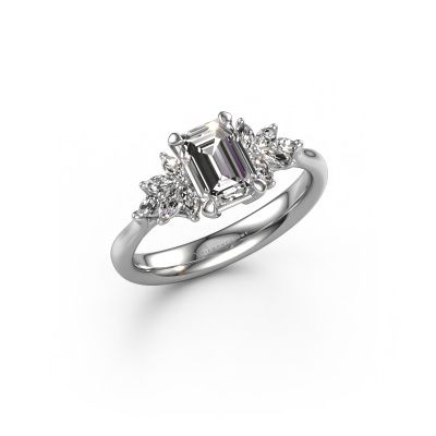 Engagement ring Fiona EME 950 platinum zirconia 7x5 mm