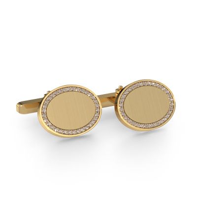 Cufflinks Richano 585 gold brown diamond 0.51 crt