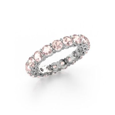 Stackable ring Michelle full 3.4 585 white gold morganite champagne 3.4 mm