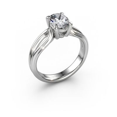 Engagement ring Antonia ovl 1 585 white gold lab grown diamond 1.10 crt