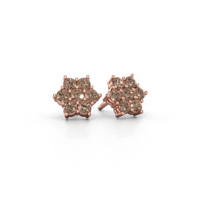 Stud earrings Bonita 585 rose gold brown diamond 0.77 crt