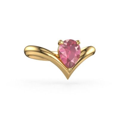 Engagement ring Maddy PER 585 gold tourmaline pink 8x6 mm