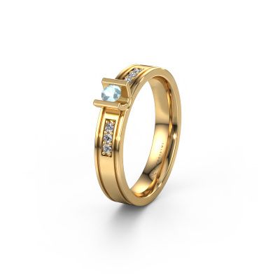 Wedding ring WH2108L14A 585 gold aquamarine ±0.16x0.07 in