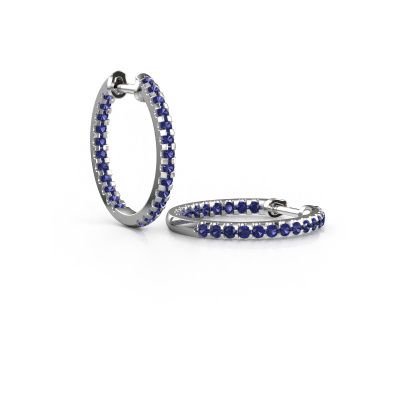 Créoles Jackie 15 mm B 585 or blanc saphir 2 mm