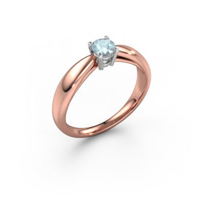 Engagement ring Nichole 585 rose gold aquamarine 4.2 mm
