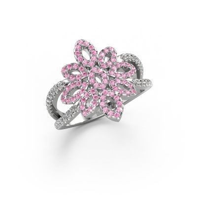 Ring Karina 585 white gold pink sapphire 1 mm