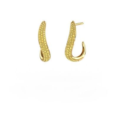 Boucles d'oreilles Dina 2 585 or jaune saphir jaune 0.8 mm
