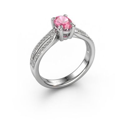 Engagement ring Antonia ovl 2 950 platinum pink sapphire 7x5 mm