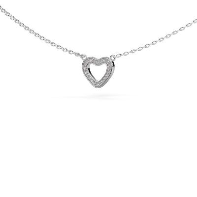 Pendentif Heart 4 585 or blanc diamant 0.055 crt