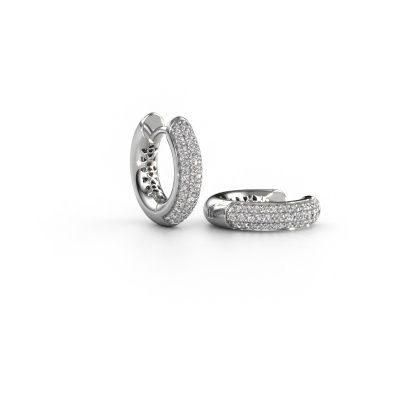 Hoop earrings Tristan B 14 mm 950 platinum diamond 0.322 crt