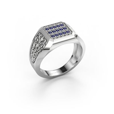 Men's ring Amir 585 white gold sapphire 1.4 mm