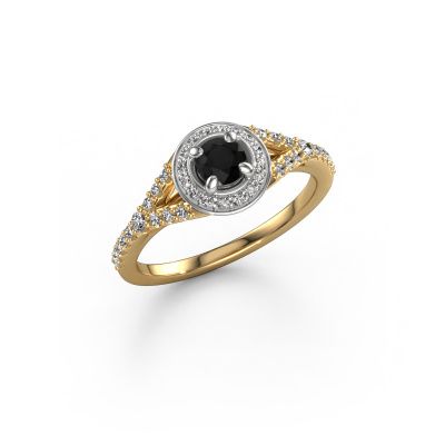 Engagement ring Pamela RND 585 gold black diamond 0.567 crt