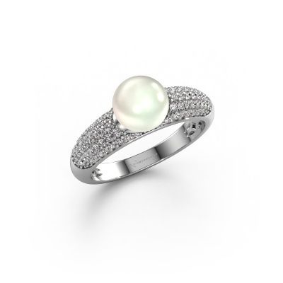 Ring Anisa 585 witgoud witte parel 7 mm