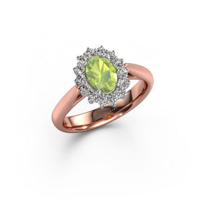 Engagement ring Margien 1 585 rose gold peridot 7x5 mm