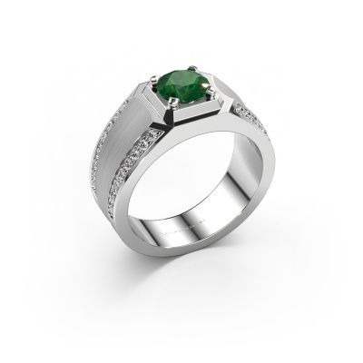 Heren ring Maarten 950 platina smaragd 6.5 mm