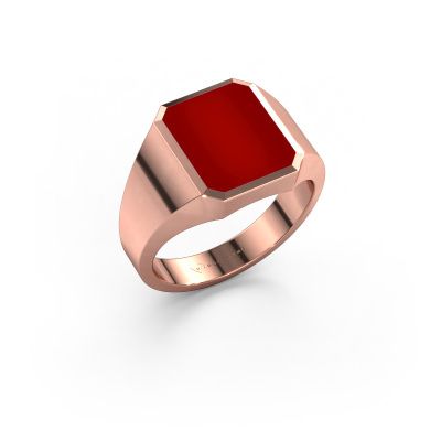 Chevalière Lars 2 585 or rose cornaline 12x10 mm