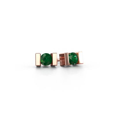 Clous d'oreilles Lieve 585 or rose emeraude 3.7 mm
