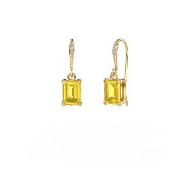 Pendants d'oreilles Laurie EME 2 585 or jaune saphir jaune 7x5 mm