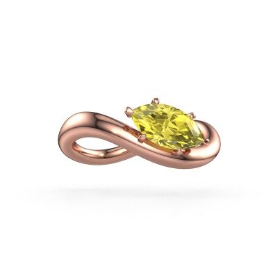 Engagement ring Chloe MRQ 585 rose gold yellow lab grown diamond 10x5 mm