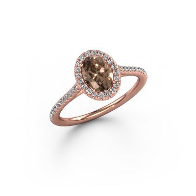 Bague de fiançailles Seline ovl 2 585 or rose diamant brun 0.981 crt